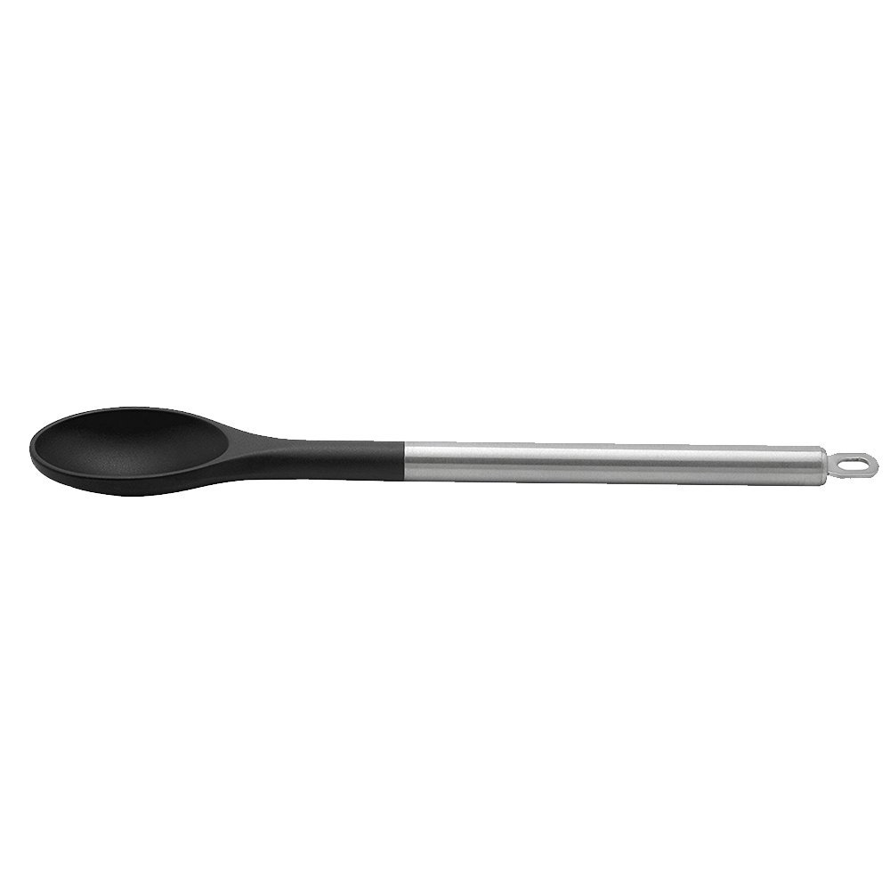 Weis Mixing Spoon 40cm, Stainless Steel, Silver/Black, 40 x 4.5 x 2 cm