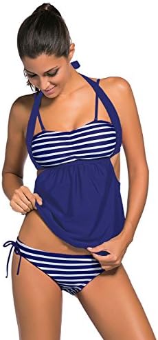 Amady Sexy Stripes Splice Tankini Swimsuit