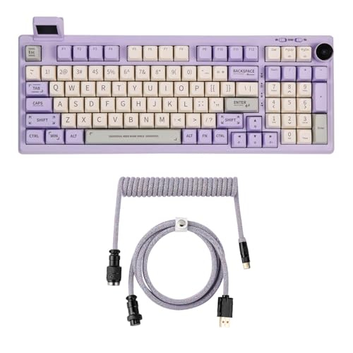 EPOMAKER RT100 Purple Mechanical Gaming Keyboard with Mix PRO Coiled ...