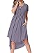 levaca Womens Summer Beach Swing Casual Midi Dress with Pockets Daybreak L