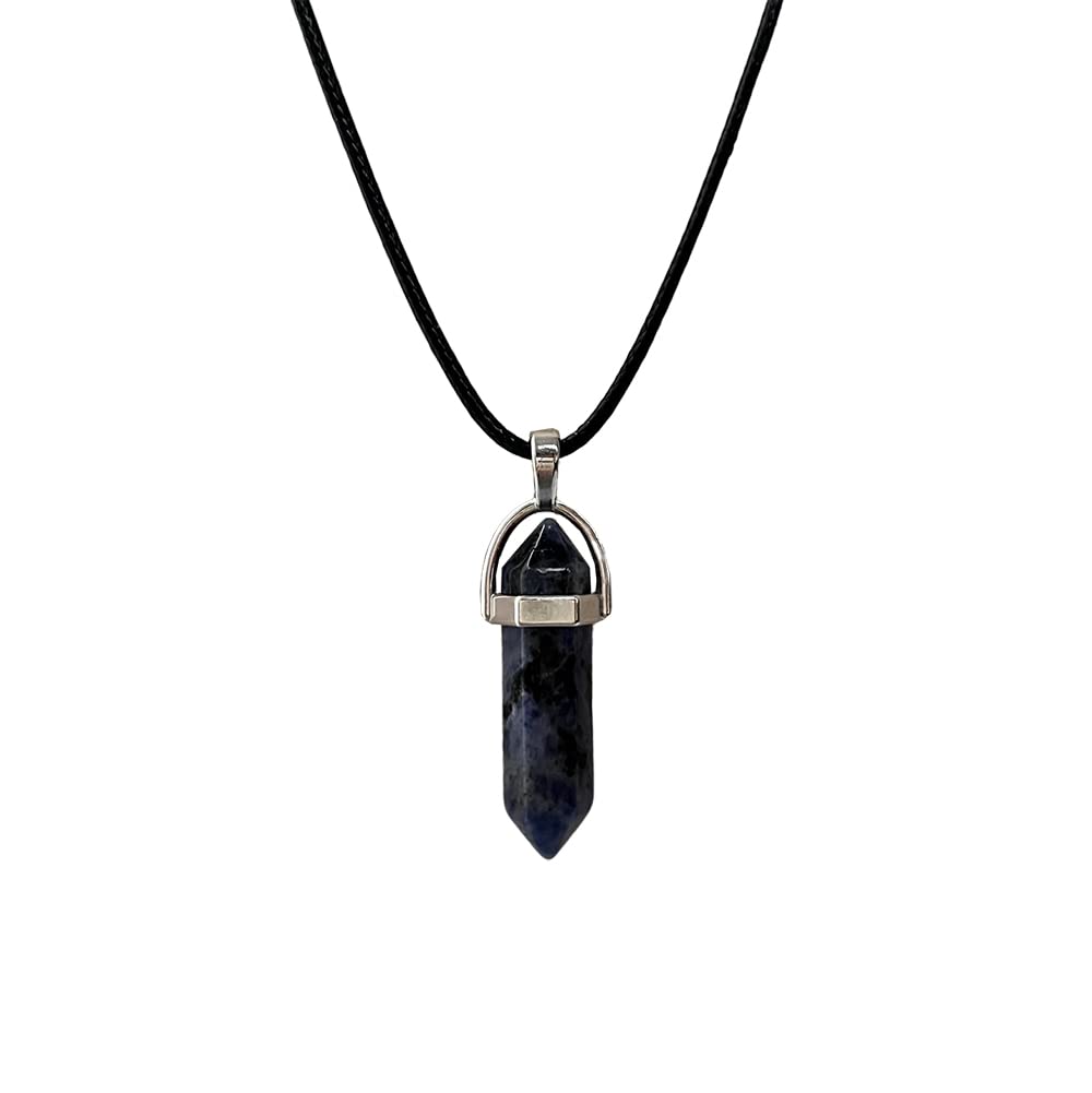 VIE Double Point Pencil Pendant, Black String (Sodalite) — image 1