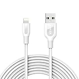 Anker Powerline+ Lightning Cable (10ft) Durable and Fast Charging Cable [Double Braided Nylon], MFi Certified for iPhone X / 8/8 Plus / 7/7 Plus / 6/6 Plus / 5s / iPad and More (White)