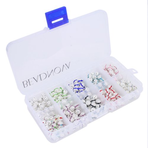 BEADNOVA 300pcs 6mm Silver Plated Crystal Rondelle Spacer Beads for Jewelry Making Box Set with Container Box (6mm 300pcs Box Set) BEADNOVA 300pcs 6mm Silver Plated Crystal Rondelle Spacer Beads for Jewelry Making Box Set with Container Box (6mm 300pcs Box Set)