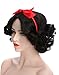 karlery Adult Women Short Bob Wave Black Cosplay Wig with Red Bow Princess Halloween Costume Anime Party Wig
