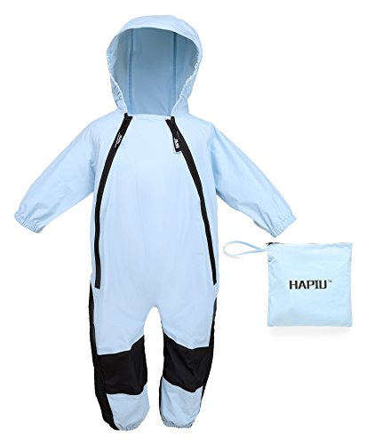 HAPIU Kids Toddler Rain Suit Muddy Buddy Waterproof Coverall,Blue,3T,Original - Thumbnail 7