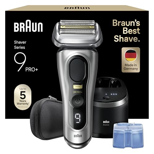 Braun Rasierer Herren Elektrisch Series 9 PRO+, 9567cc, Silber - Elektrorasierer, 5+1 Ultradünne Klingen, Barttrimmer mit 60 Min. Akku, Wasserdicht, Made in Germany, Inkl. Etui, 6in1 SmartCare Center
