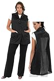 A Size Above Plus Size Vented Mesh Back Salon Stylist Vest, Black, 2X