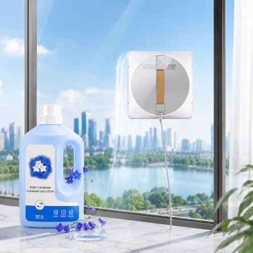 1L Cleaning Solution Compatible with ECOVACS Winbot W1 Pro, W2, W2 Pro Omni, Winbot Mini & Mini2, W2S, W2S Omni Window Cleaner Robot, Streak-Free Glass Cleaning Liquid for All Window Cleaning Robots