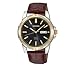 Seiko Men's Two-Tone Leather Strap Blue Dial Solar Watch
