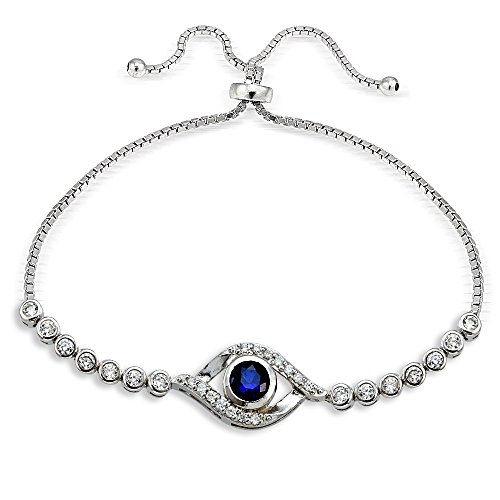Hoops & loops sterling silver blue cubic zirconia e…