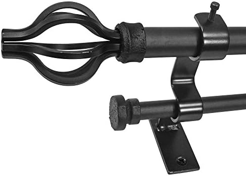 Beme International North Branch 3/4-Inch Cage Telescoping Double Drapery Rod Set, 18 to 36-Inch, Black Oil