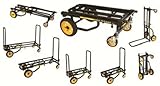 Rock-N-Roller R8RT (Mid) 8-in-1 Folding Multi-Cart/Hand Truck/Dolly/Platform Cart/34" to 52" Telescoping Frame/500 lbs. Frame Capacity, Black