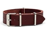 Benchmark Straps 20mm Oxblood Oiled Leather NATO Watchband (More Colors Available)