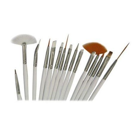 15 Pcs Nail Art Design Painting Polish Brushes Dotting Drawing Pen Manicure Pedicure DIY Tool Set White AOSTEK(TM)