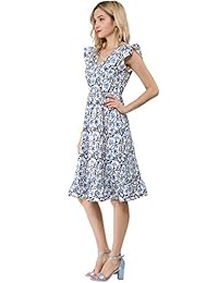 Allegra K - Vestido sin mangas con cuello en V para mujer