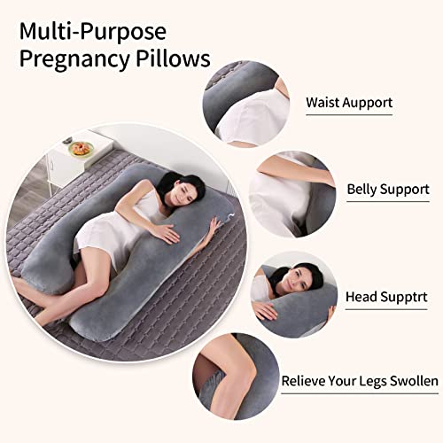 U Shaped Pregnancy Pillows for Sleeping, 57 Inch Maternity Pillow for