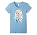 Womens Disney Frozen Elsa Snowflake Swirls Graphic T-Shirt Large Baby Blue
