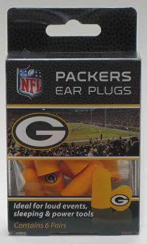 Packers Earplugs 6 Pair 3 Pack