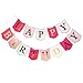 Mudder Happy Birthday Banners Paper Pom Poms Flowers with 3 Meters Strip for Birthday Party Decorations