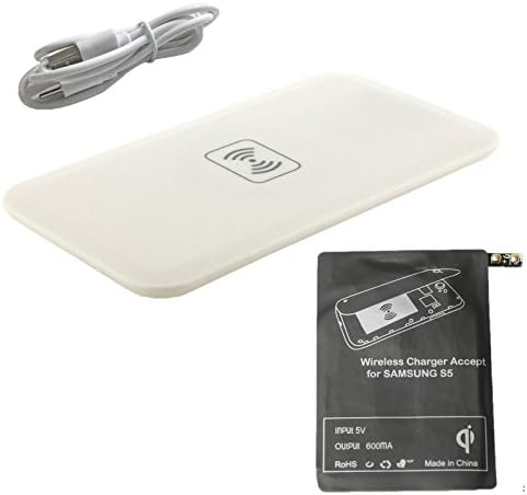 GR Business® Qi Wireless Charger Pad + Receiver Kit Cordless Power Station for Samsung Galaxy S3/S4/S5 Note 3/4 (white for Samsung Galaxy S5)