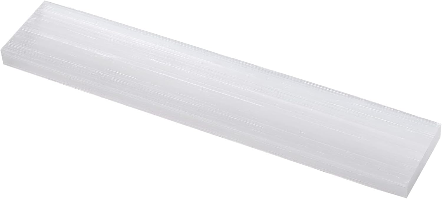 Indoor Fountains & Accessories - Yalikop Selenite Stick Crystal Wand Selenite Charging Plate Powerful Beautiful Selenite Bar Hand Crystal Charging Station Stones Polished Ruler for Reiki Wicca Decor, 8 x 2 x 0.4 Inch