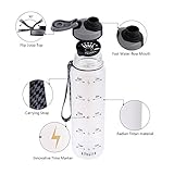 COSCOD Aguamenti Motivational Water Bottle with Time Marker Tracker, Funny HP Fans Gift, BPA Free Loop Top Radian Tritan Shaker Bottle, 32 Oz, for Fitness and Outdoor Sports, Leakproof and Durable