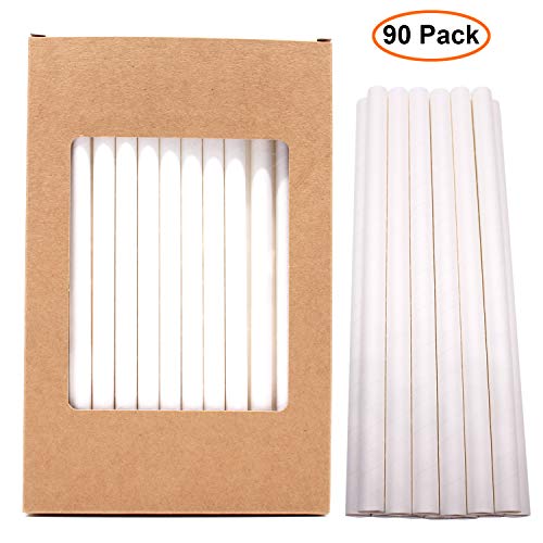 Paper Straws Wide Smoothies Milkshake Jumbo Bubble Tea Boba Straw Biodegradable Compostable Disposable Drinking Straw Wrapped in Bulk for Tumblers Party Bpa Dye Free White 10mm 0.4in 7.75'' 90pcs - Thumbnail 7