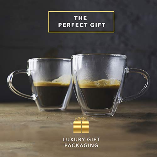 Dragon Glassware Espresso Cups, Insulating Double Walled Glass, 4-Ounce ...