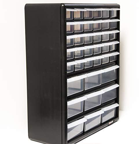 Homak 39 Drawer Parts Organizer Black Ha01039001 Buy Online In