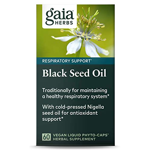 Gaia Herbs Black Seed Oil ColdPressed Capsules for Lung, Respiratory