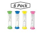 Kicko 2 Minutes Sand Timers 6 Pieces with White Sand, Hourglass, Sand Clock Timer - for Children, Playing, Games, Exercising, Brushing Teeth, Prize, Party Favor