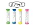 Kicko 2 Minutes Sand Timers 6 Pieces with White Sand, Hourglass, Sand Clock Timer - for Children, Playing, Games, Exercising, Brushing Teeth, Prize, Party Favor