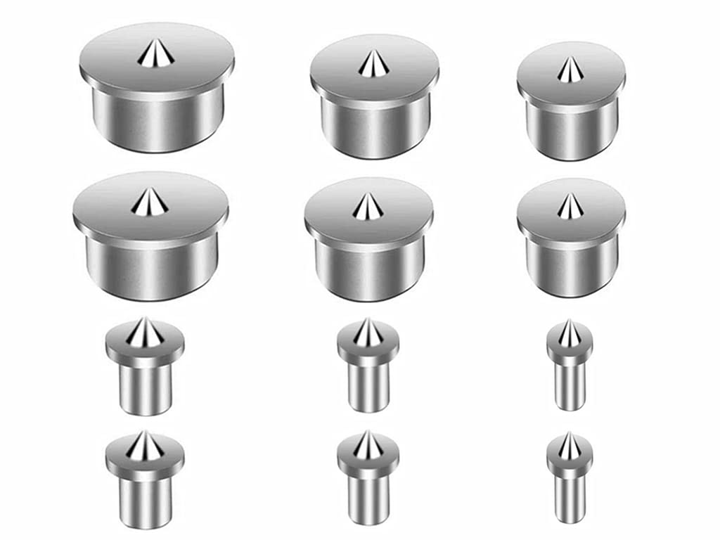 Wood Dowel Centring Tips, Anlising 12 Pieces Positioning Wood Dots Pin Set Dowel Centring Point for Woodworking Drilling Tools Alignment Tool for Woodworking Drilling Tools