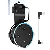 Echo Dot Wall Mount, Alexa Accessories Smart Home Outlet Wall Mount Stand for Amazon Echo 2nd Generation Speaker Holder with Charging Cord Cable (Echo)