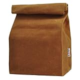 Waxed Canvas Lunch Bags Brown Paper Bag Styled - Classic Updated - Reusable and Washable, Worthbuy Lunch Box for Men & Women
