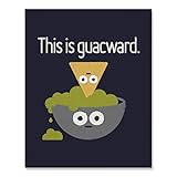 Funny Guacamole Lover Art Print Cute Avocado Food Pun Humor Poster This Is Guacward Chips Party Snack Mexican Home Decor 8 x 10 Inches