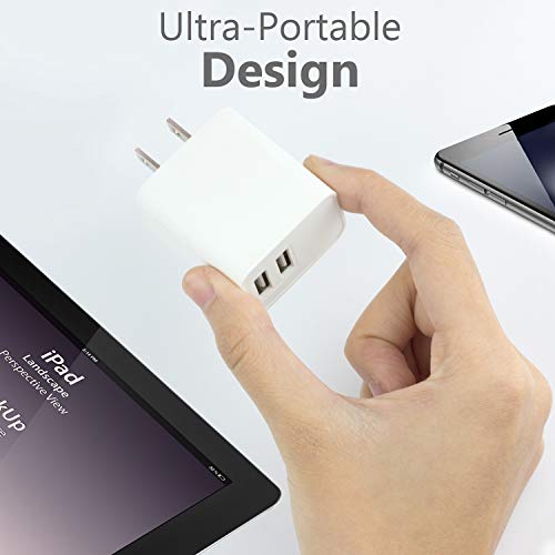 image for XBRN Wall Charger,USB Charger Adapter, 2-Pack 2.1Amp Dual Port Quick C