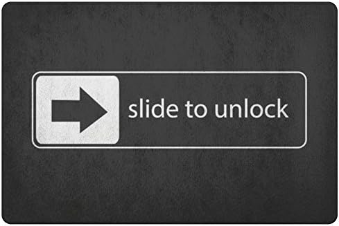 Slide to Unlock Doormat Indoor Outdoor Geek Swipe Welcome Mat