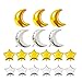 Crescent Moon Shaped Mylar Balloons 36 inch Moon and Star Party Balloons Pack of 18 for Birthday Party Anniversary Celebrate Parties Wedding Baby Shower Decorations (Gold and Silver)