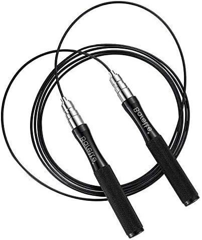 Millenniumpaintingfl Com Barette Jump Rope Speed Smooth Jumping Rope With Ball Bearing Adjustable Skipping Rope For Men Women Kids Exercise Trainning Rope Steel Wire 10 Ft Cable Black Aluminum Grip Self Locking Exercise Fitness Sports