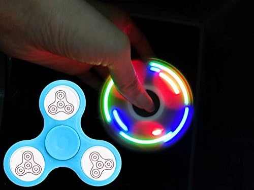 Topstone LED Glowing Tri Hand Spinner Fidget Toy With 3 Color LED LIGHT Stress Reducer Ceramic Bearing - Perfect Help For ADD, ADHD, Anxiety, and Autism Adult Children (Blue)