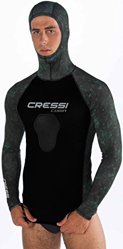 CressiAdult Camouflage Hooded Rash Guard - Neoprene Padded Chest | Cobia: get the Hunter equipment