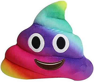 Emoji Pillow Cushion 35*35*10cm, Cuitan Creative Stuffed Soft Plush Pillow Poop Smiley Face Doll Toy for Kids Children Boys Girls, Home Office Birthday Parties Christmas Decoration Gift, Multicolored