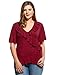 Meaneor Women's Plus V Neck Short Sleeve Asymmetrical Peplum Hem Blouse Top Size L-4X
