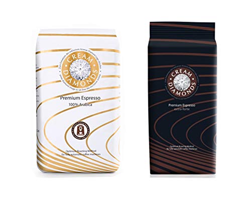 Genuss-Duo: Cream Diamonds classic & extra-forte, Espresso-/Kaffeebohnen, 2 x 1 kg