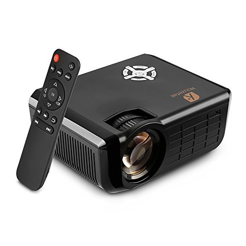 Video Projector, Houzetek 2500 Lumens Multimedia Home Theater Video Projector Support 1080P HDMI USB SD Card VGA AV for Home Cinema TV Laptop Game iPhone Andriod Smartphone with HDMI Cable