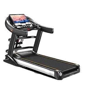 Household electric treadmill, professional fitness equipment with heart rate detection function peak horsepower 5.0 speed 1-12km/h (Color : F)
