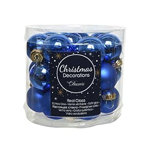kerstbal glas d2.5cm K.blauw 24st
