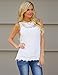 OVERMAL Women Summer Vest Top Sleeveless Blouse Casual Tank Tops Shirt Lace (XL, White)