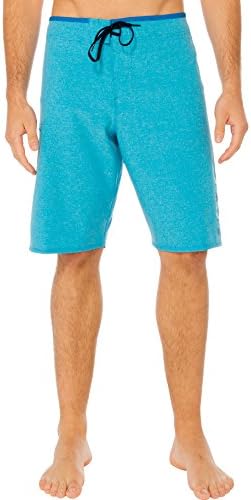 Silwave Men's DuraFit Stretch Solid Board Shorts, Blue Textured, Size 36